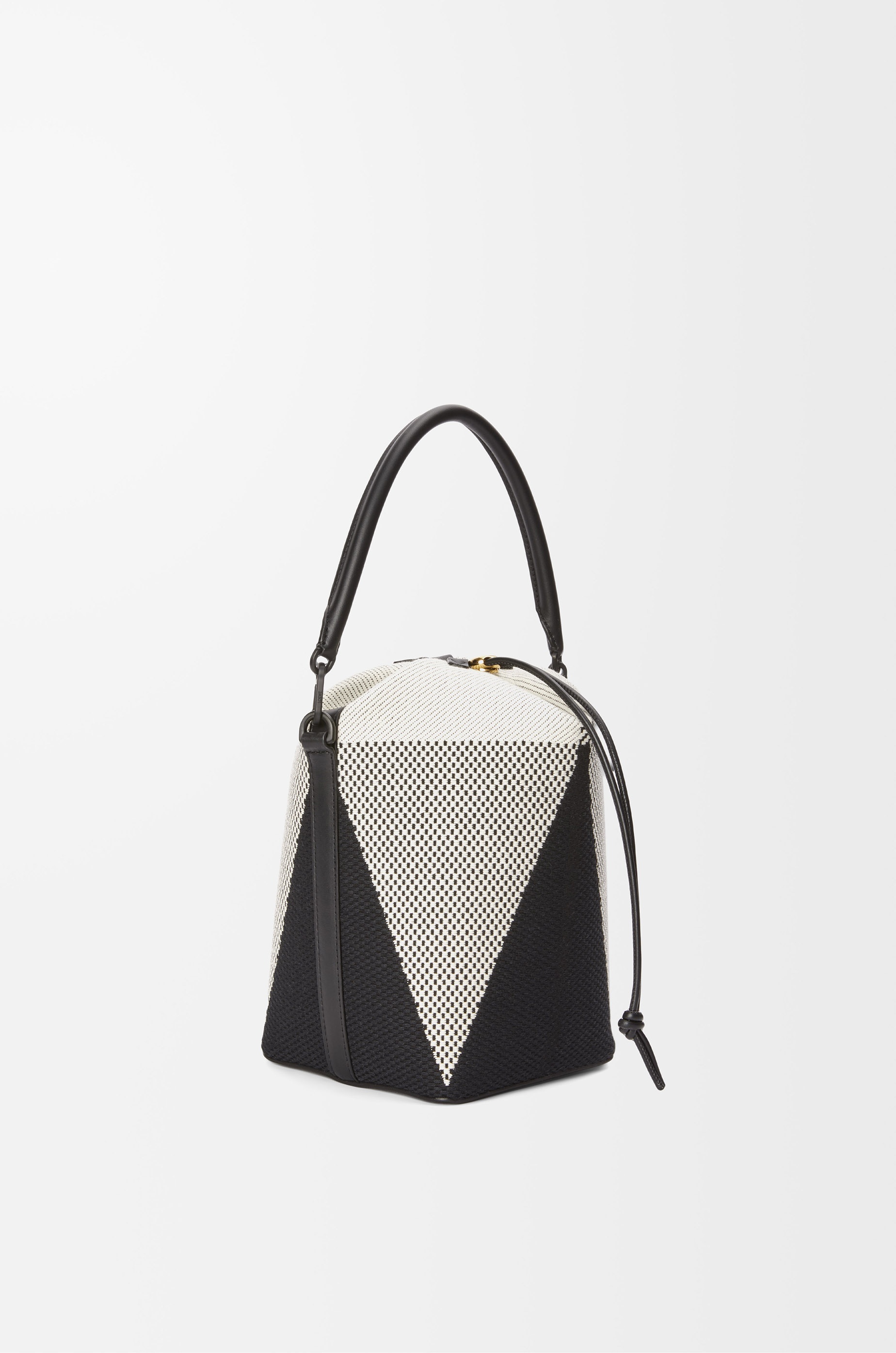 Treasure Bako bucket in canvas jacquard and calfskin - 2