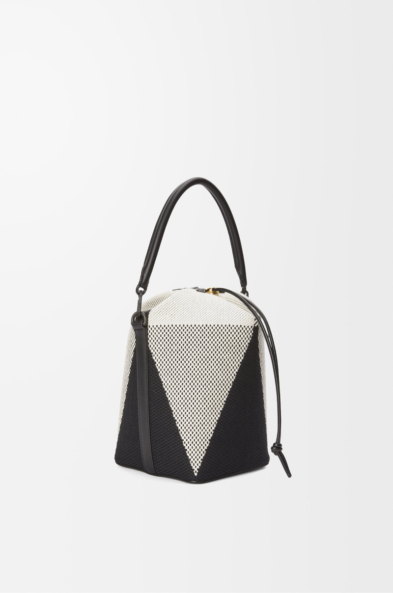 Loewe Treasure Bako bucket in canvas jacquard and calfskin outlook