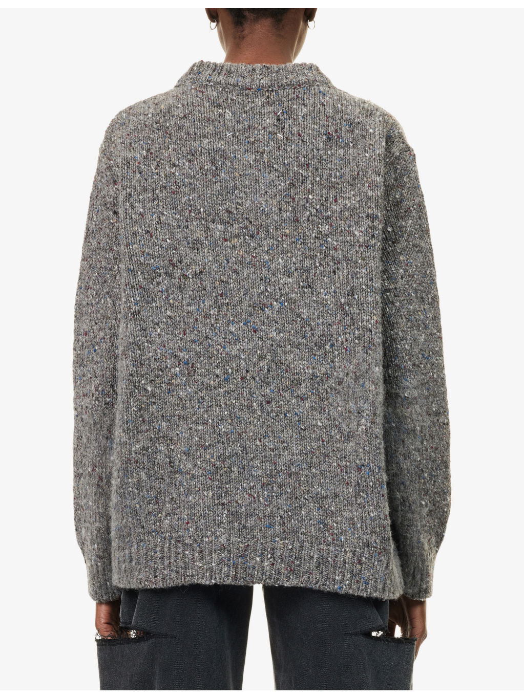 V-Neck Oversized-Fit Virgin-Wool Jumper - 4