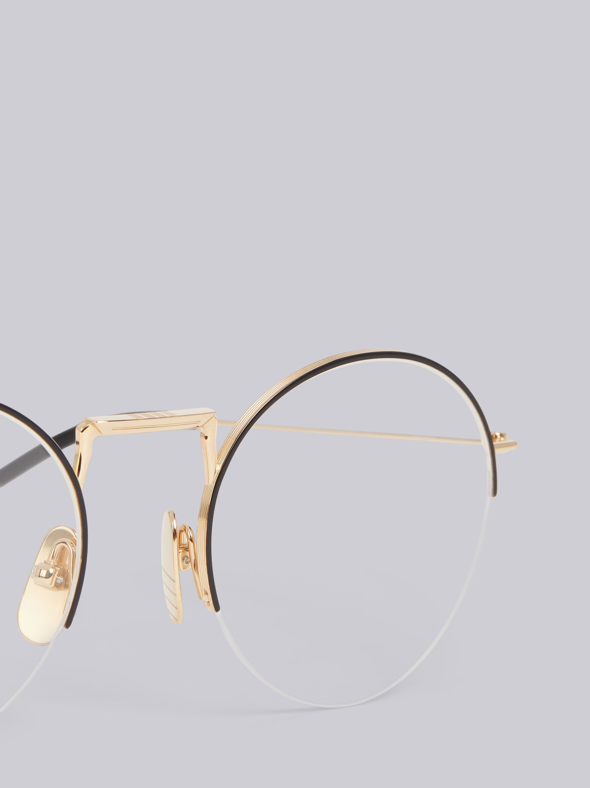 TB118 - White Gold Hingless Round Glasses - 2