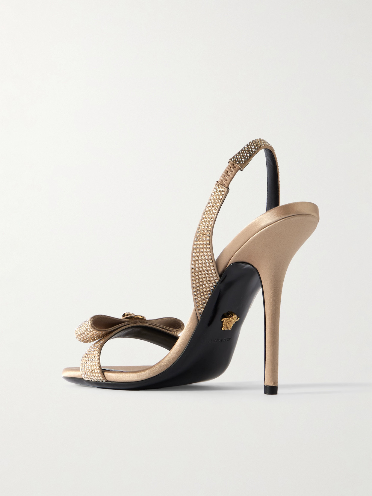 Opera Embellished Satin Slingback Sandals - 3