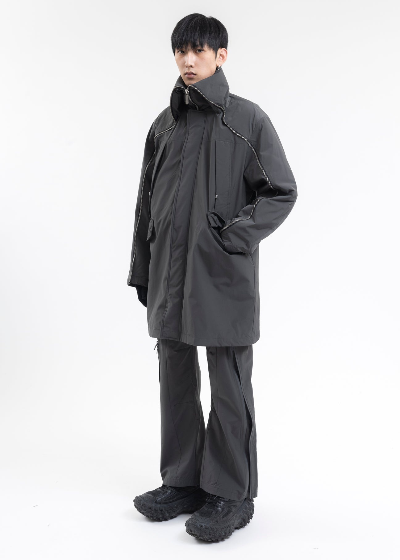 GREY STEREOSCOPIC ZIPPERED SKI PANTS - 9