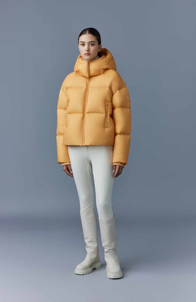 MACKAGE TESSY Medium down hooded jacket with softwash crinkle finish outlook