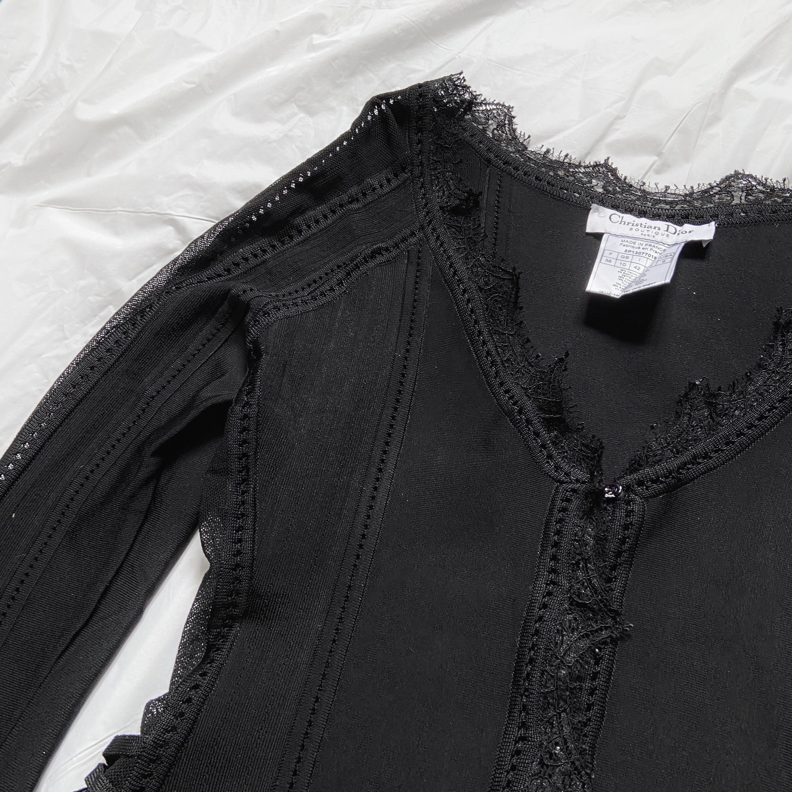 Dior Galliano Spring 2005 Black Bondage Lace Trim Corset Top - 7