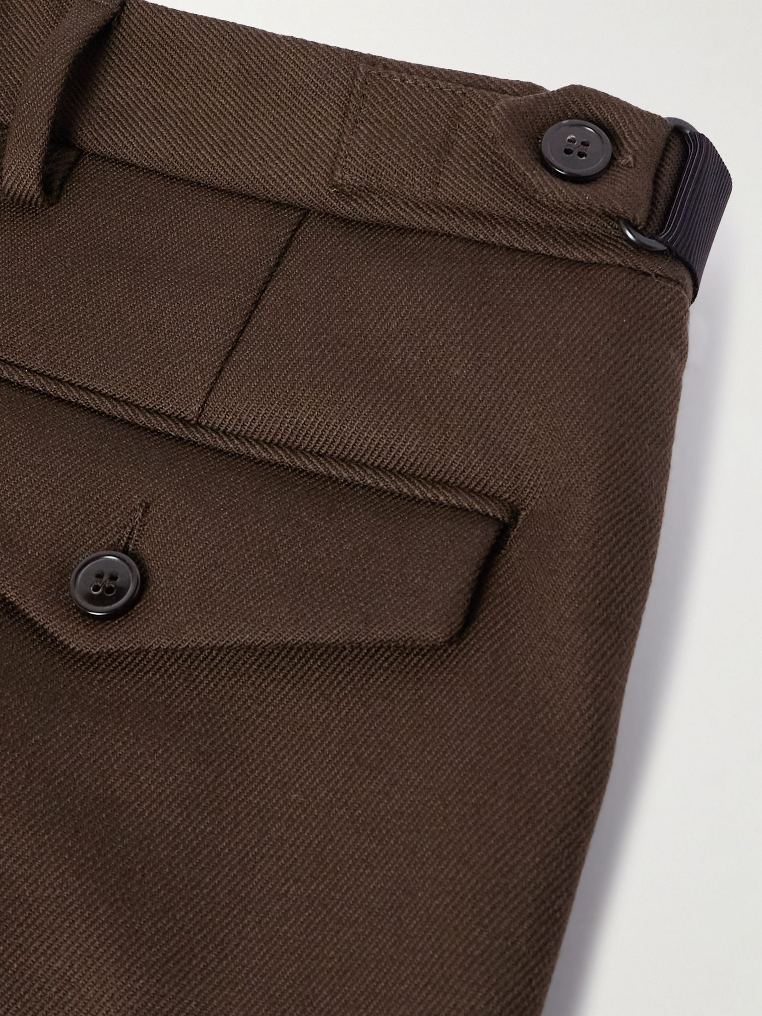 Tapered Double-Faced Wool-Twill Trousers Brown - 5