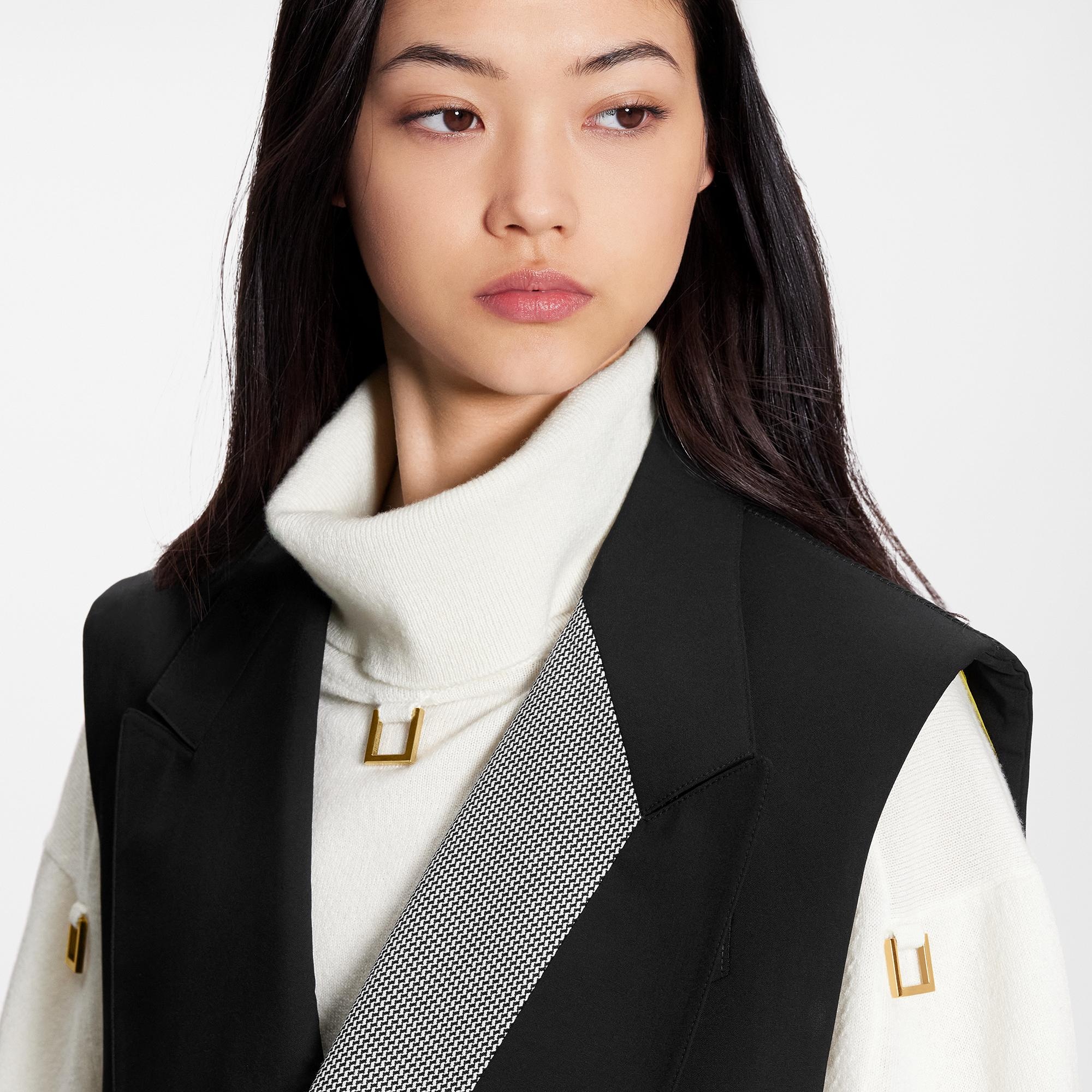 Tie Detail Sleeveless Wrap Blazer - 4