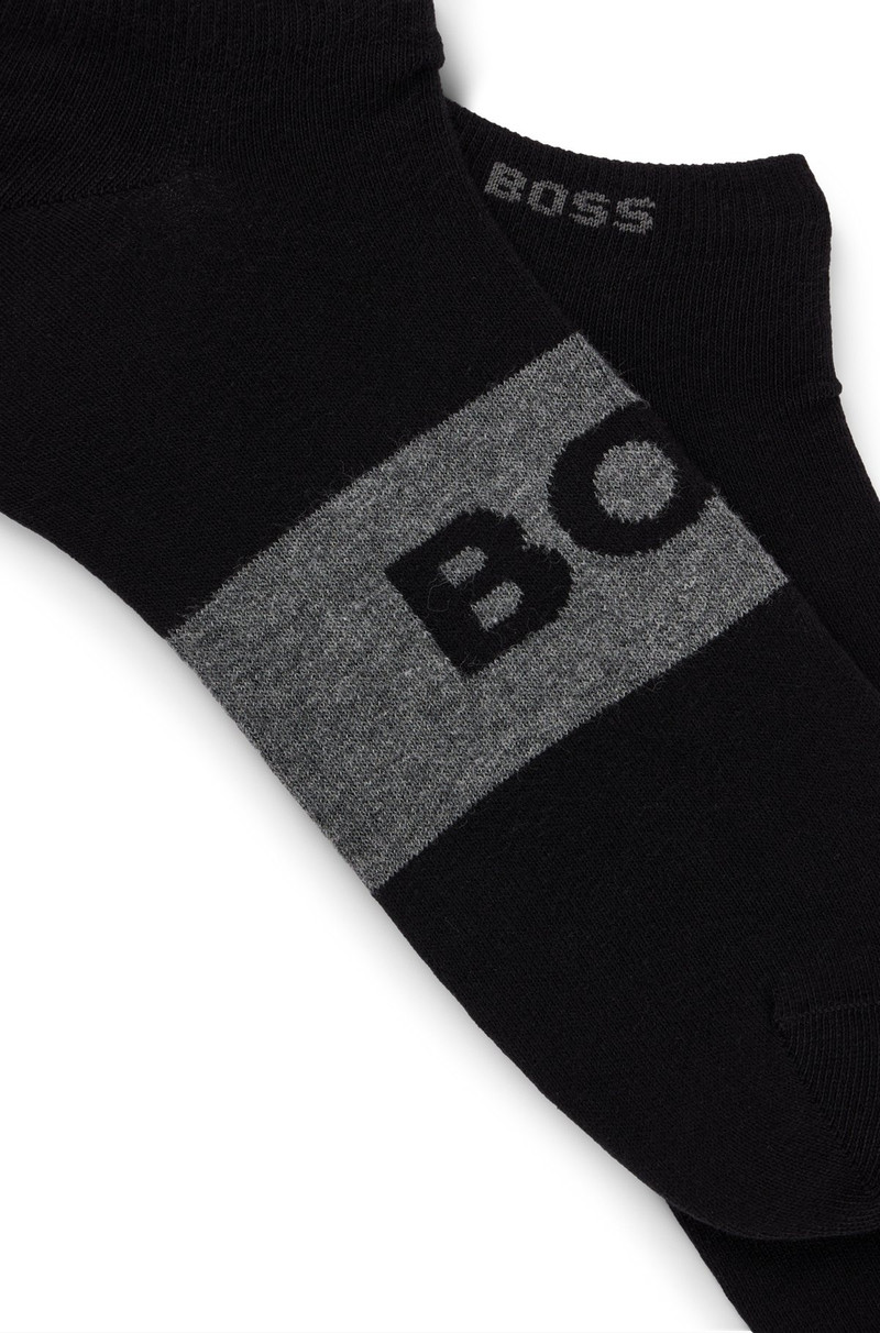 BOSS TWO-PACK OF ANKLE-LENGTH SOCKS IN STRETCH FABRIC outlook