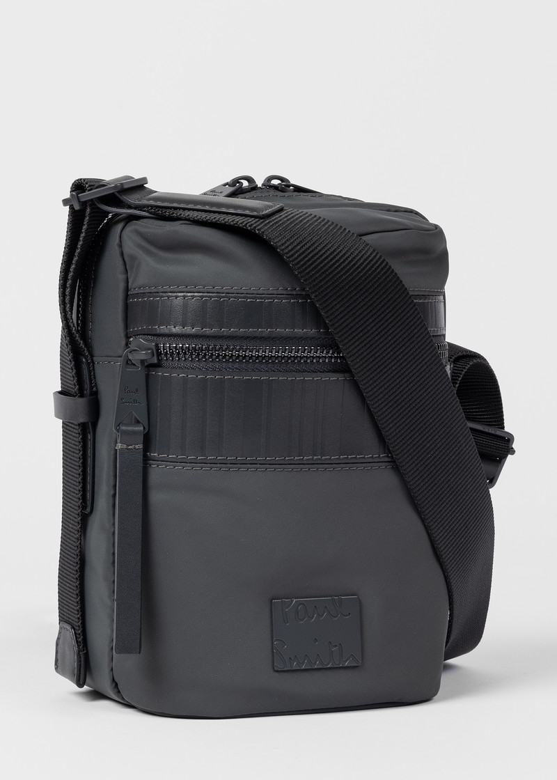 Slate Grey 'Shadow Stripe' Trim Flight Bag 8
