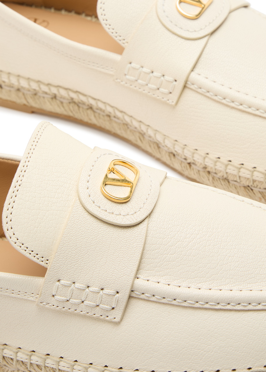 Valentino Garavani Palm Avenue Leather Espadrille Loafers - 4
