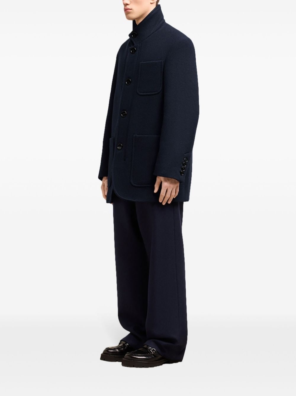 high collar short coat - 3