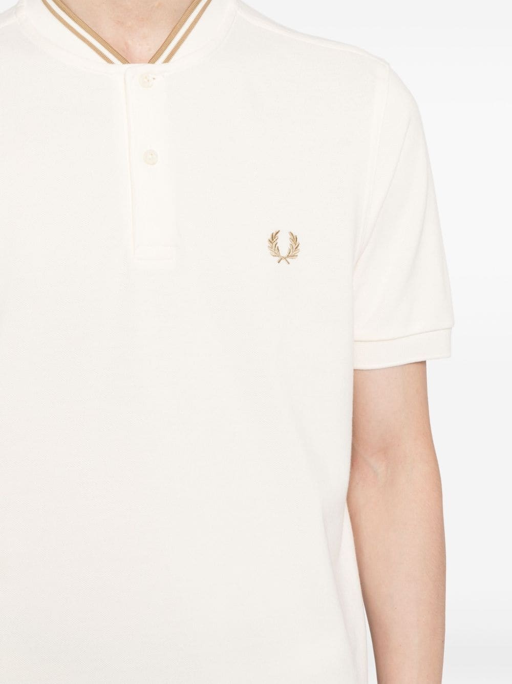 band-collar polo shirt - 5