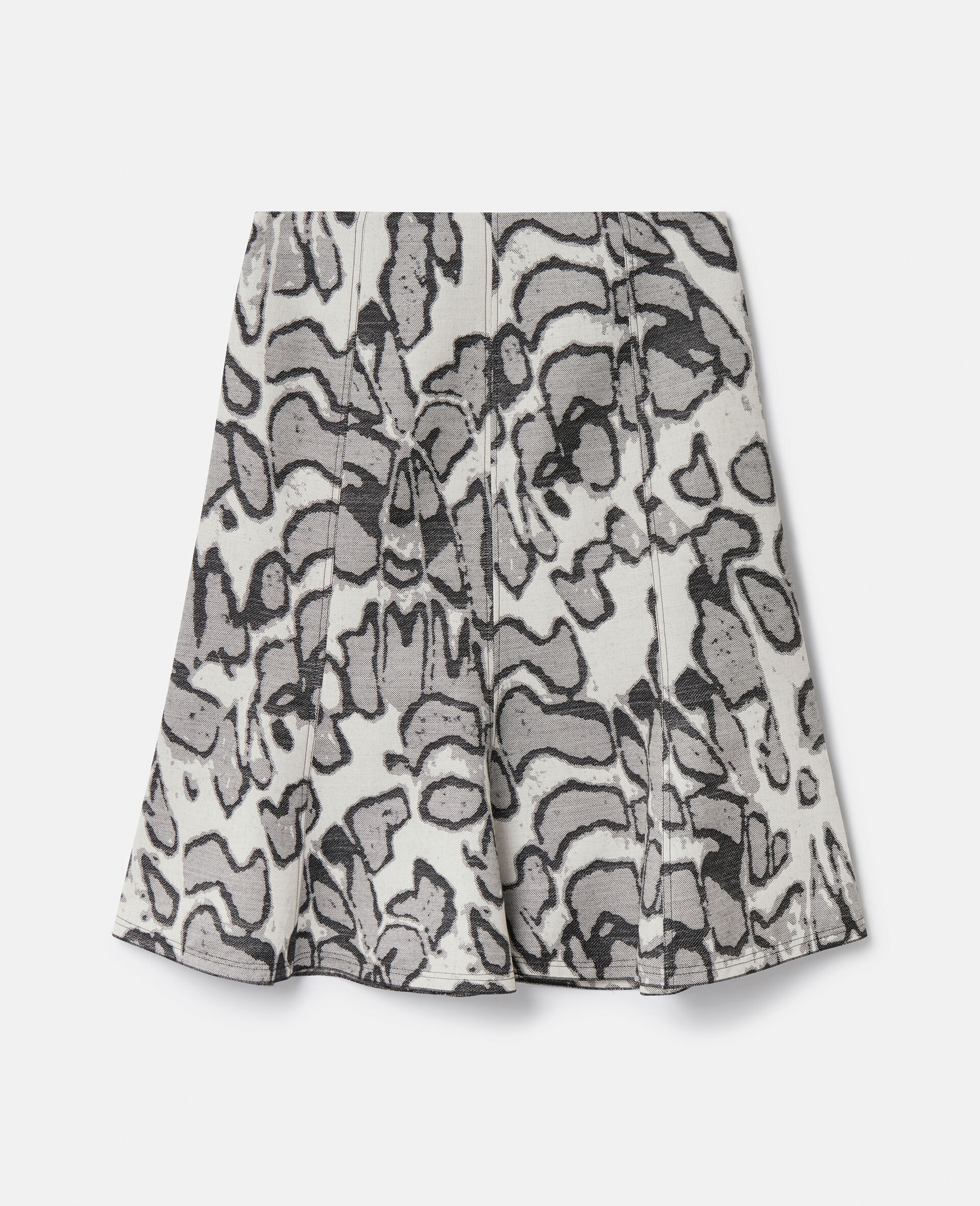 Abstract Moth Jacquard Belted Skirt - 1