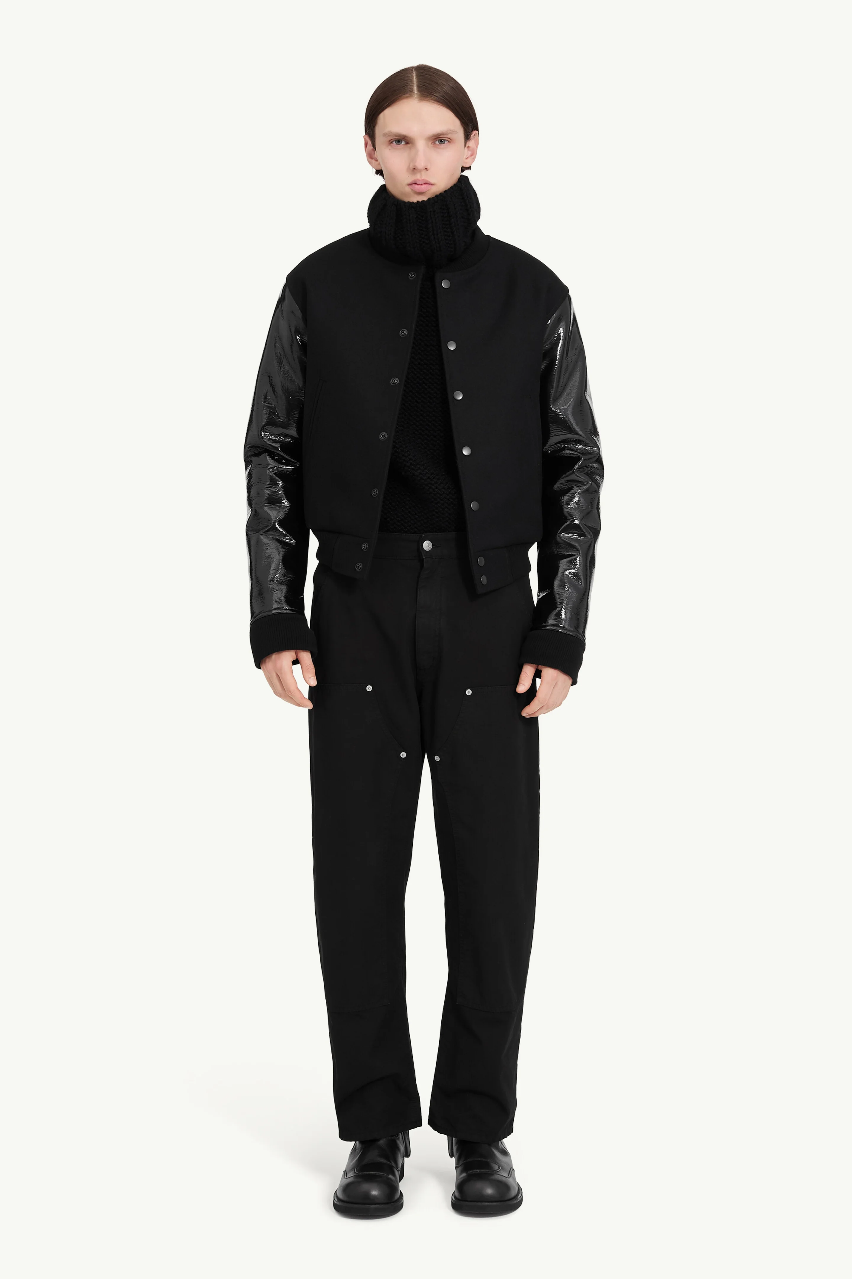 Wool blend varsity jacket - 1