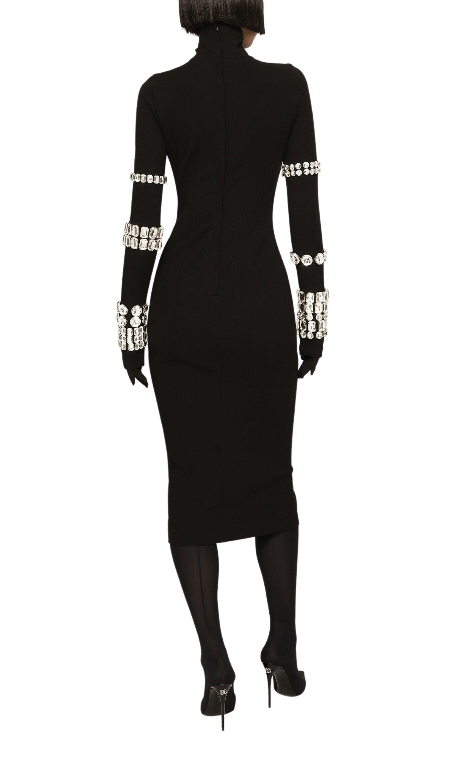 x Kim Kardashian Embellished Stretch-knit Midi Dress - 3