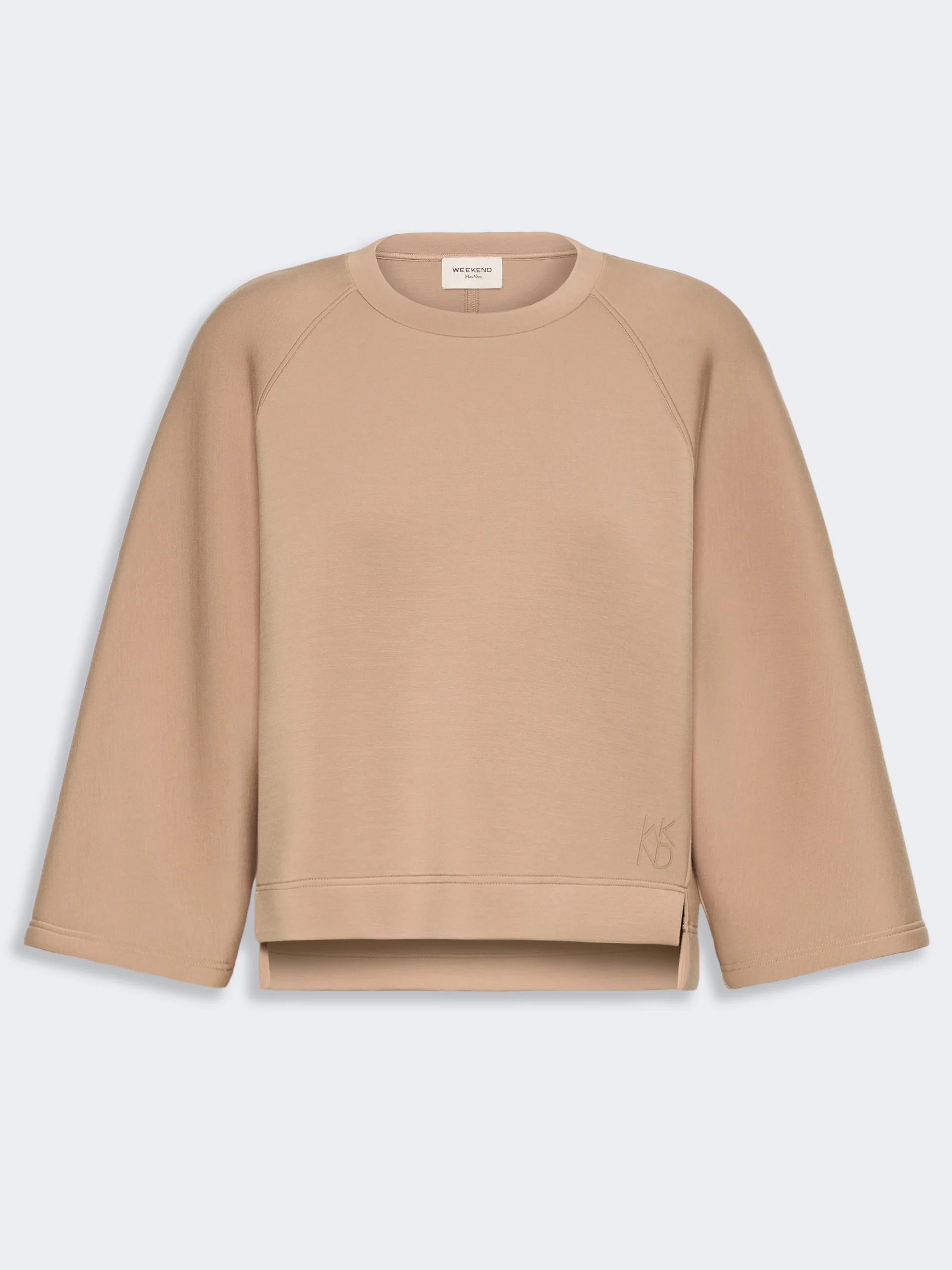 VASTO Boxy sweatshirt in scuba jersey - TOBACCO - 1