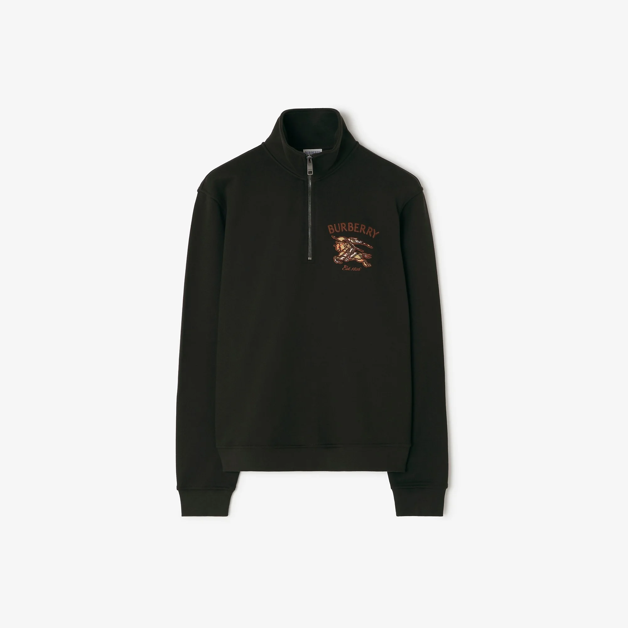 Knight Check Cotton Half-zip Sweater - 1