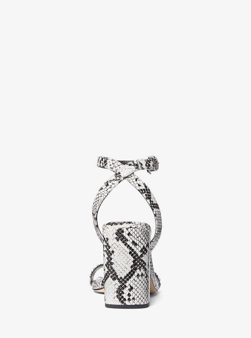 Merriam Snake Embossed Leather Block Heel Sandal 3