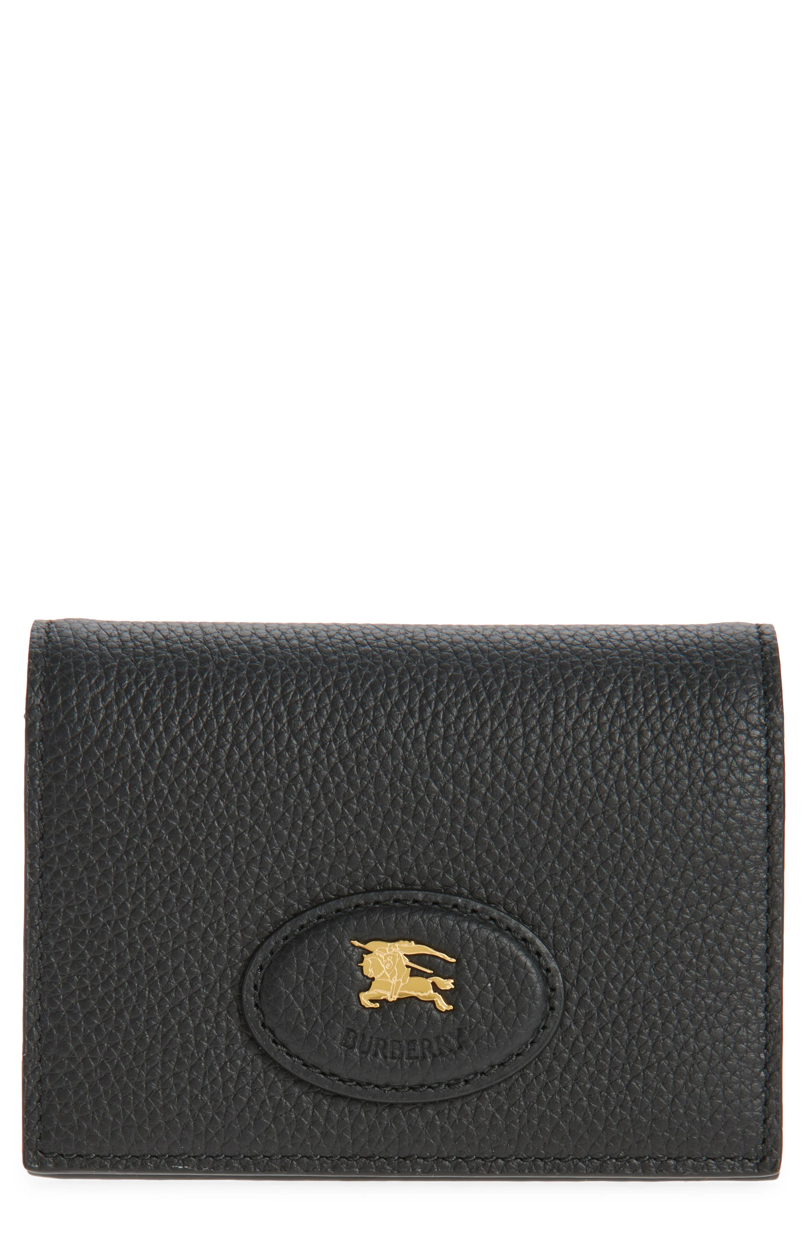 burberry Bloomsbury Leather Bifold Card Holder in Black/Black Calico at Nordstrom - 1