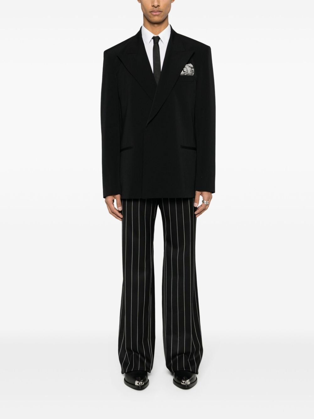 pinstripe wool trousers - 2