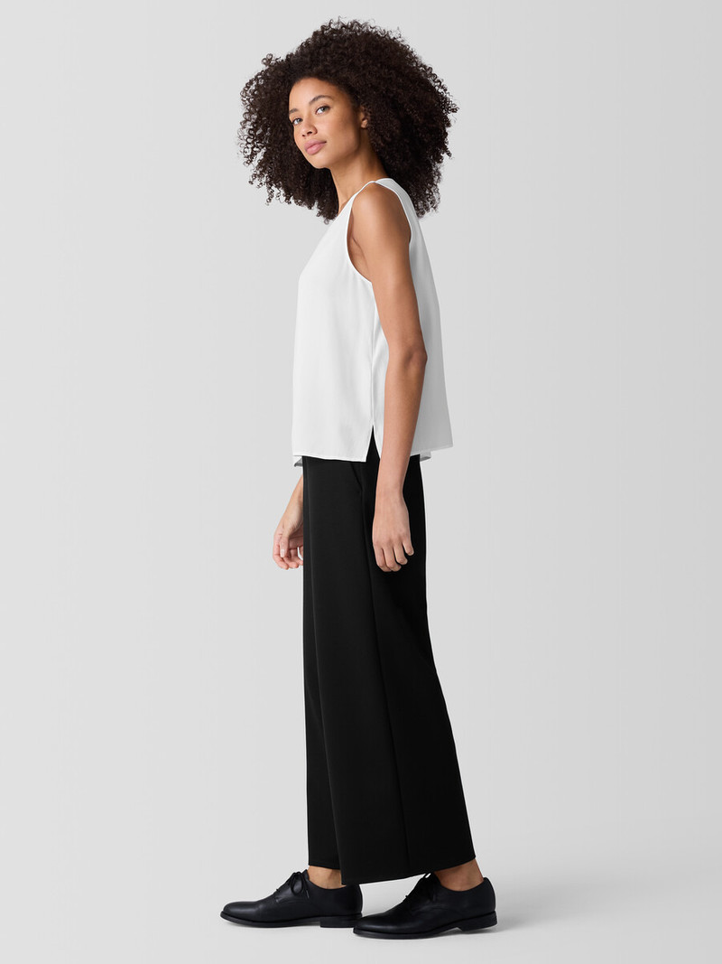 Silk Georgette Crepe Round Neck Tank 3