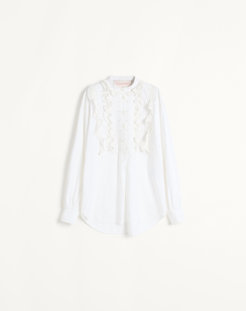 EMBROIDERED COTTON AND LINEN TOP - 1