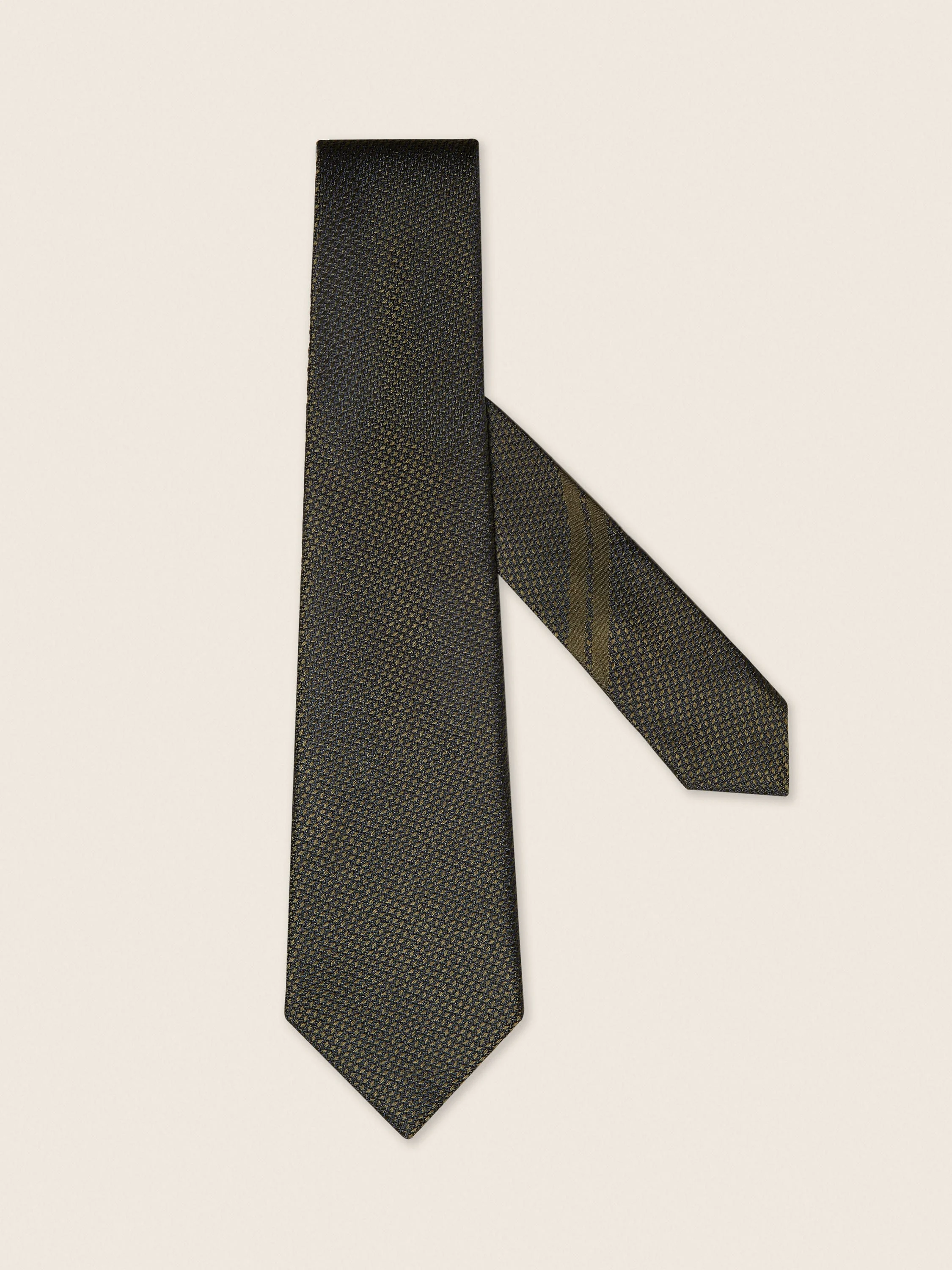 DARK OLIVE GREEN SILK TIE - 1