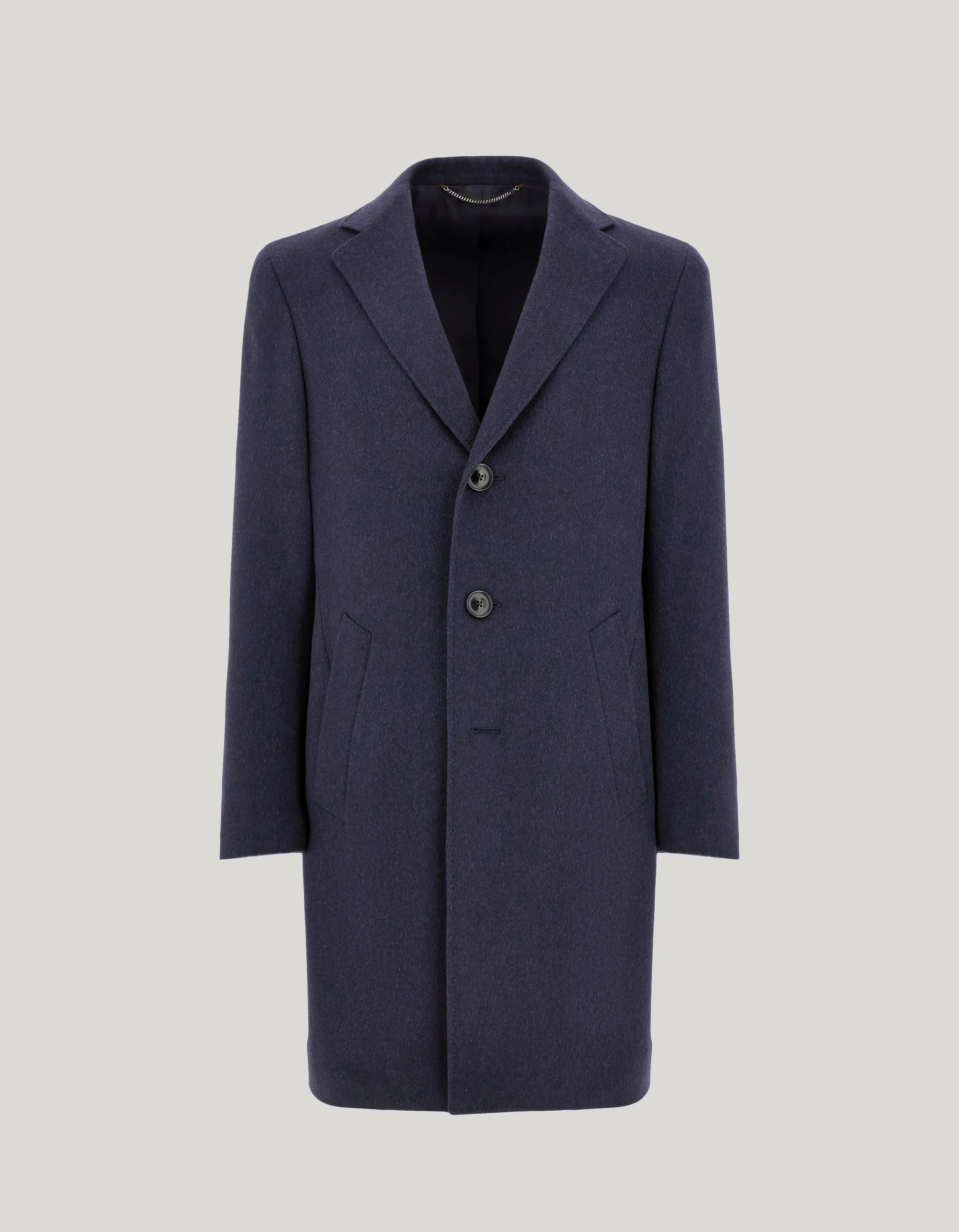 EXCLUSIVE NAVY BLUE PURE CASHMERE COAT - 1