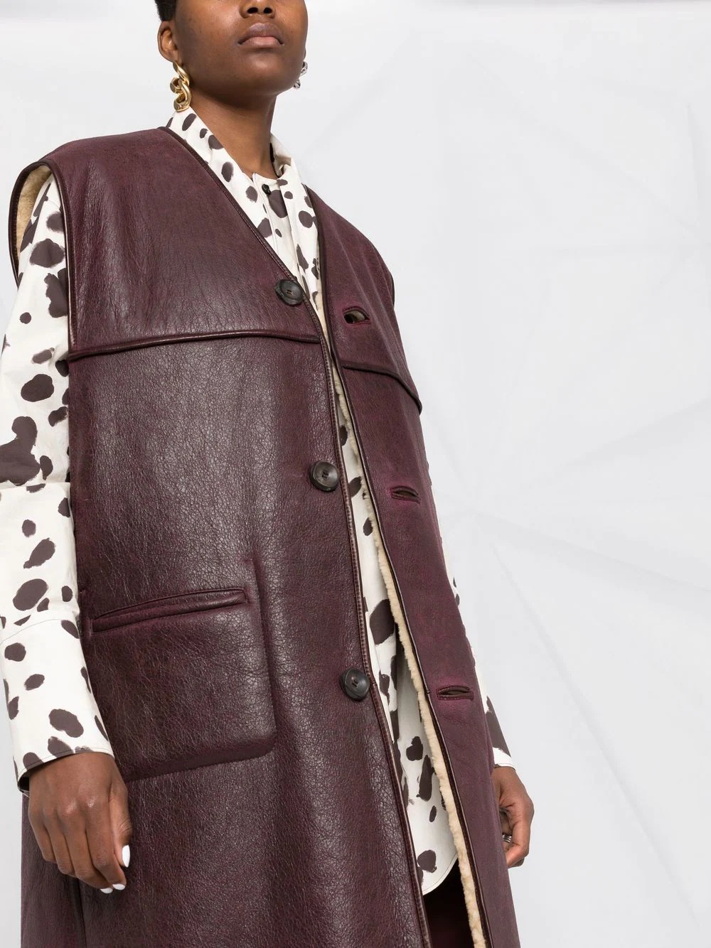 reversible furry waistcoat - 3