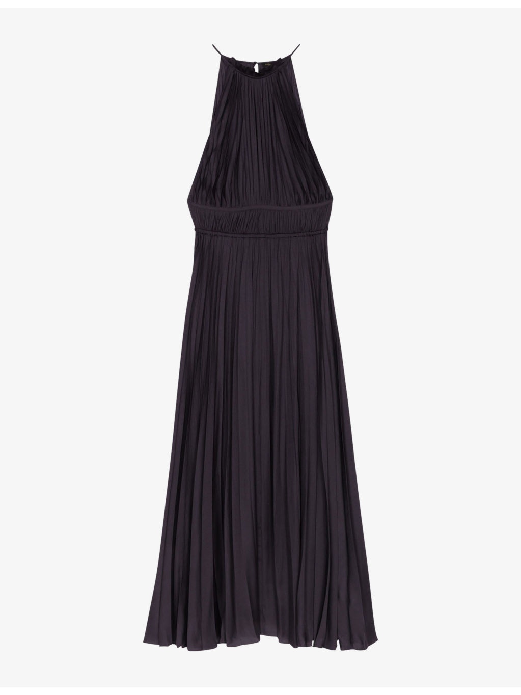 Villy halter-neck pleated satin maxi dress - 1