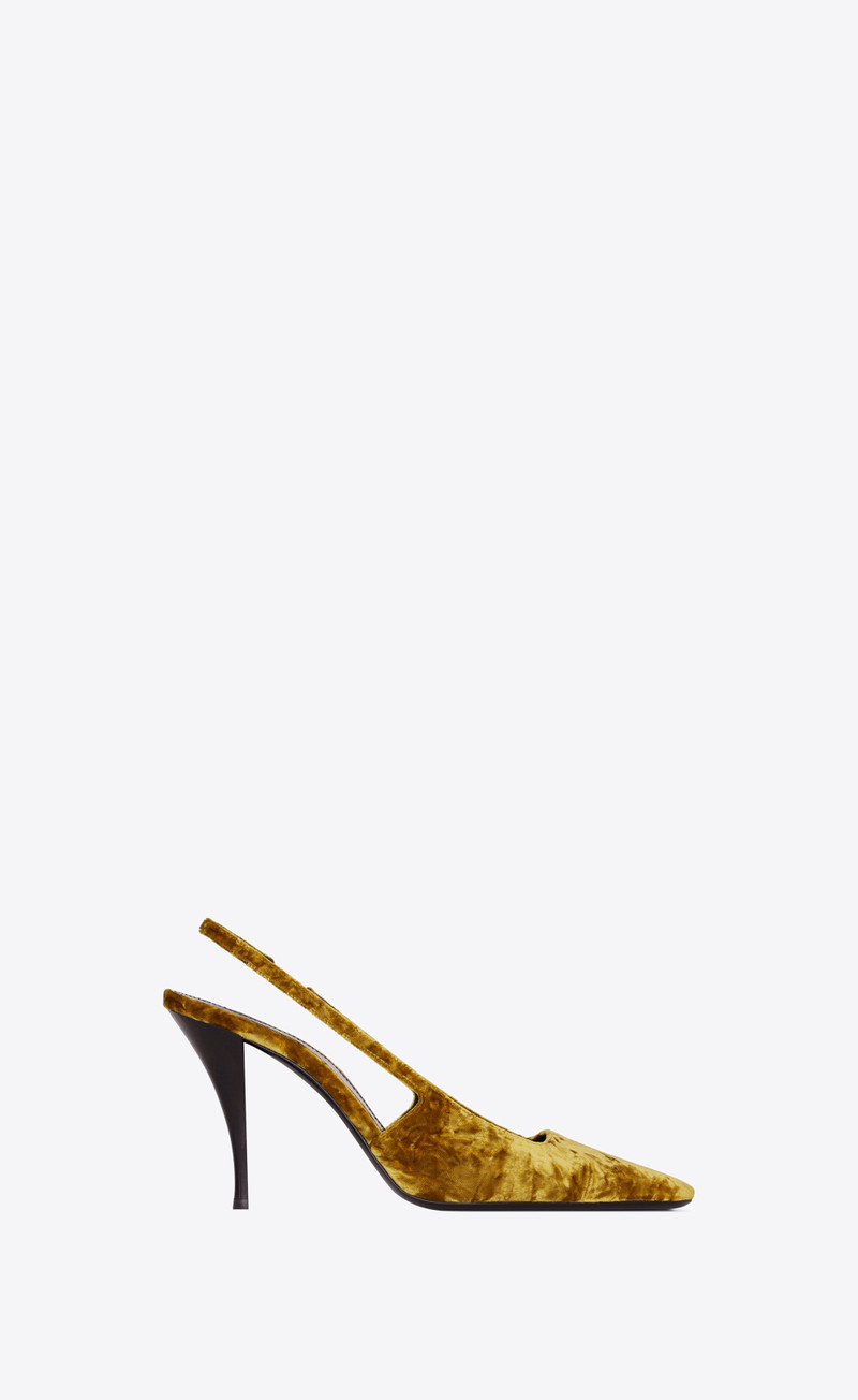 blade slingback pumps in velvet - 1