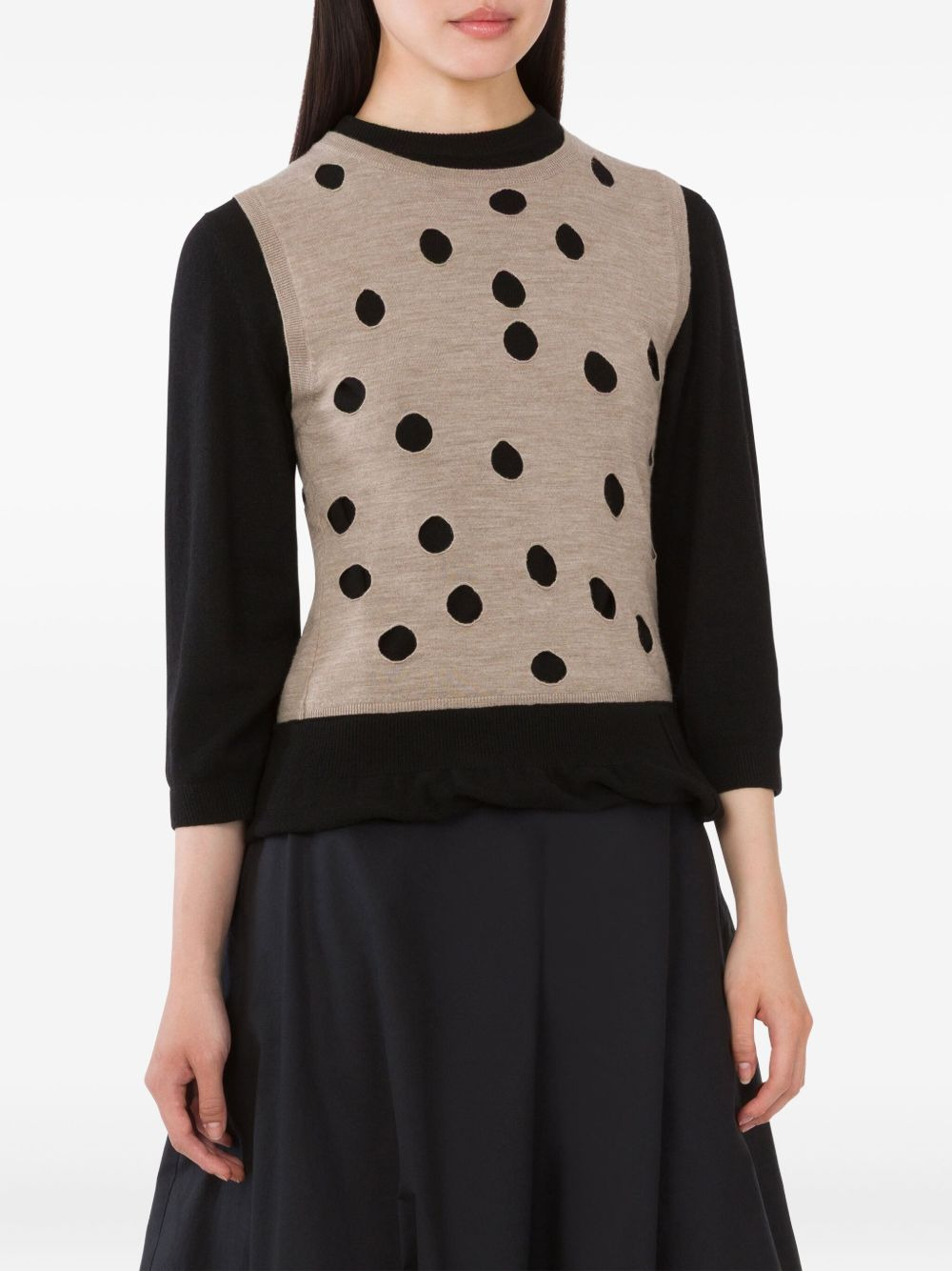 polka-dot ruffled sweater - 3