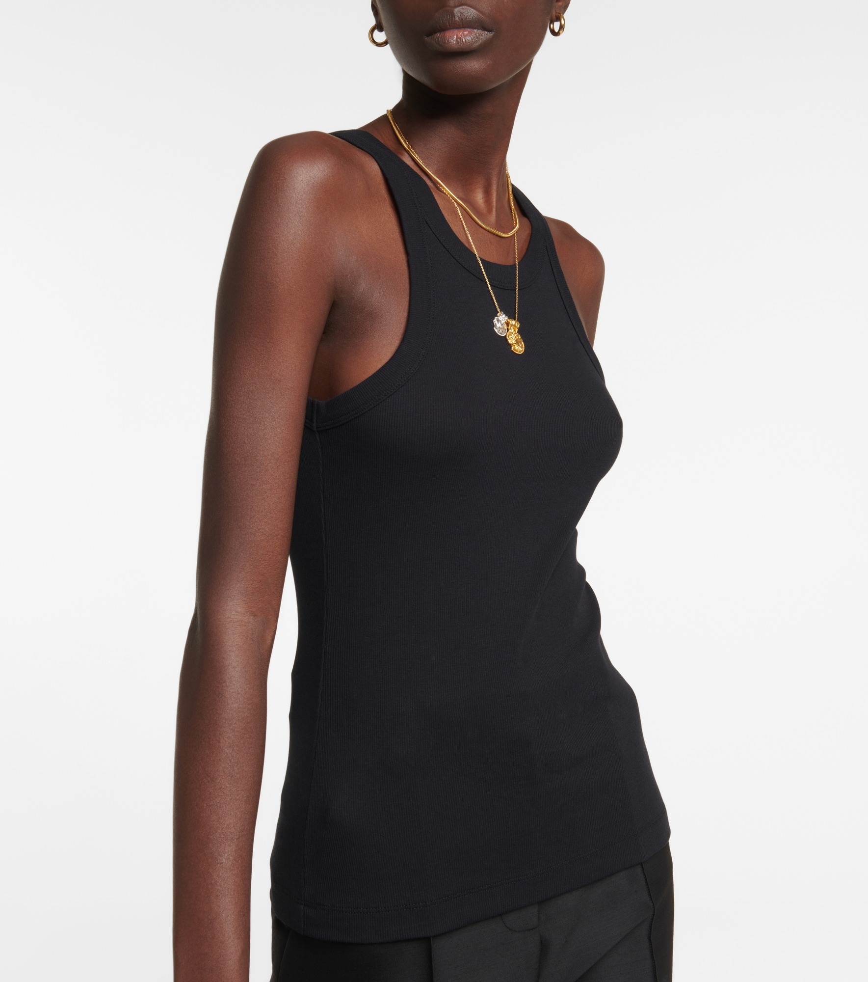 Cotton-blend jersey tank top - 5