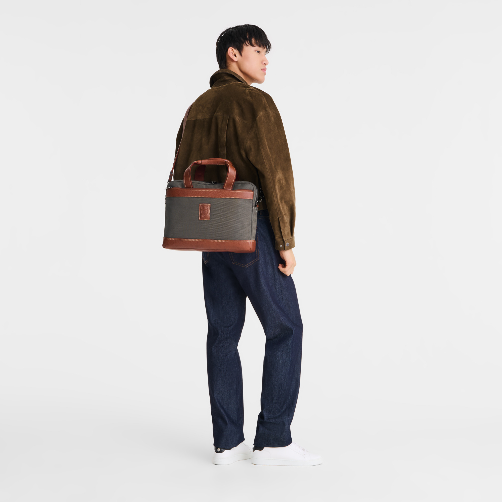 Boxford S Briefcase Brown - Canvas - 2
