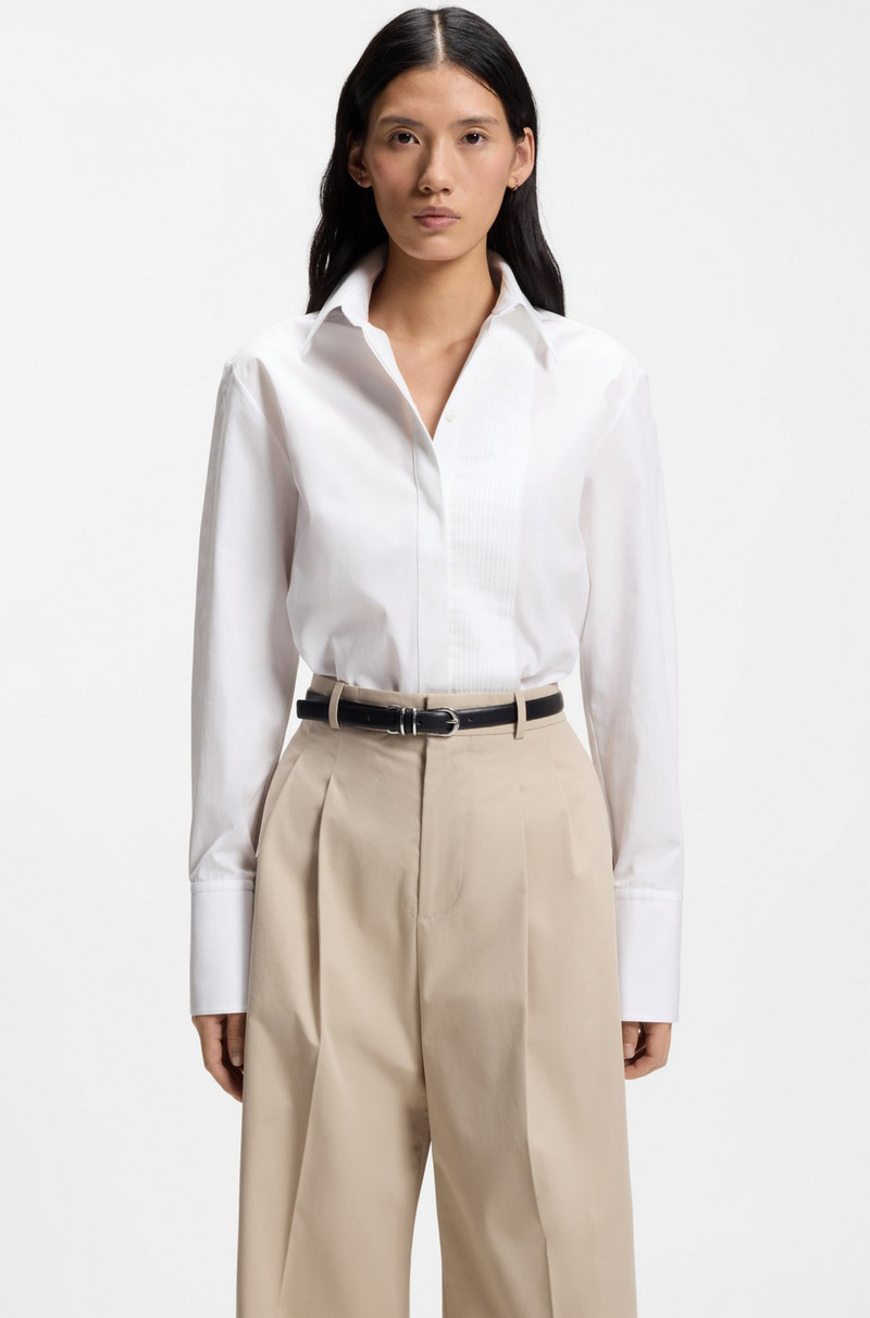 PLEATED-FRONT SHIRT IN COTTON 2