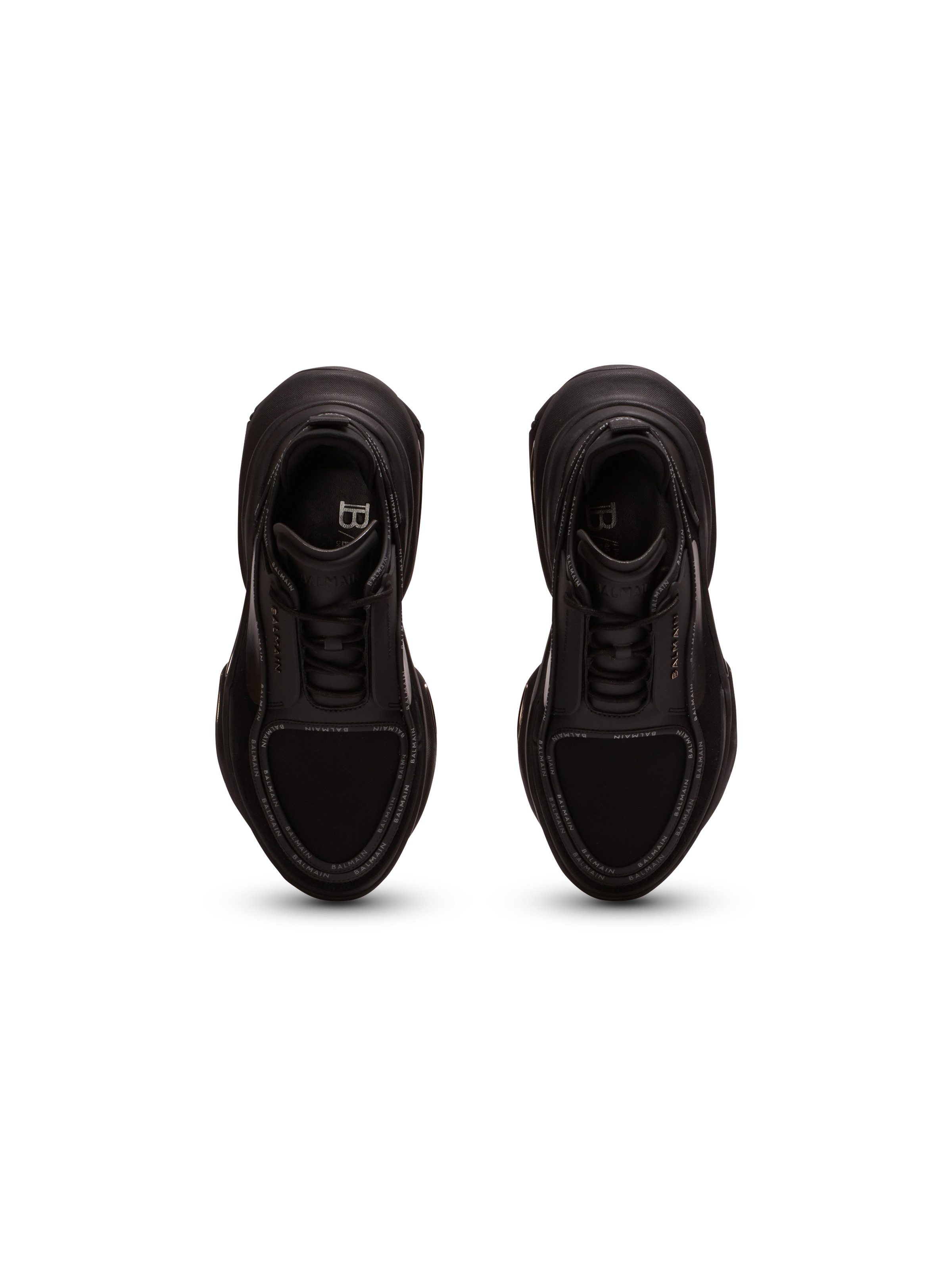 B-Bold low-top trainers in leather and suede with Balmain logo - 3