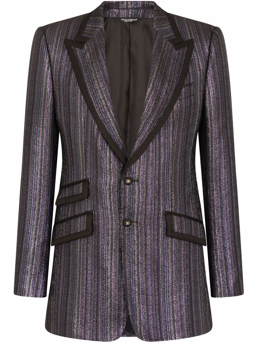 metallic-stripe suit jacket - 1