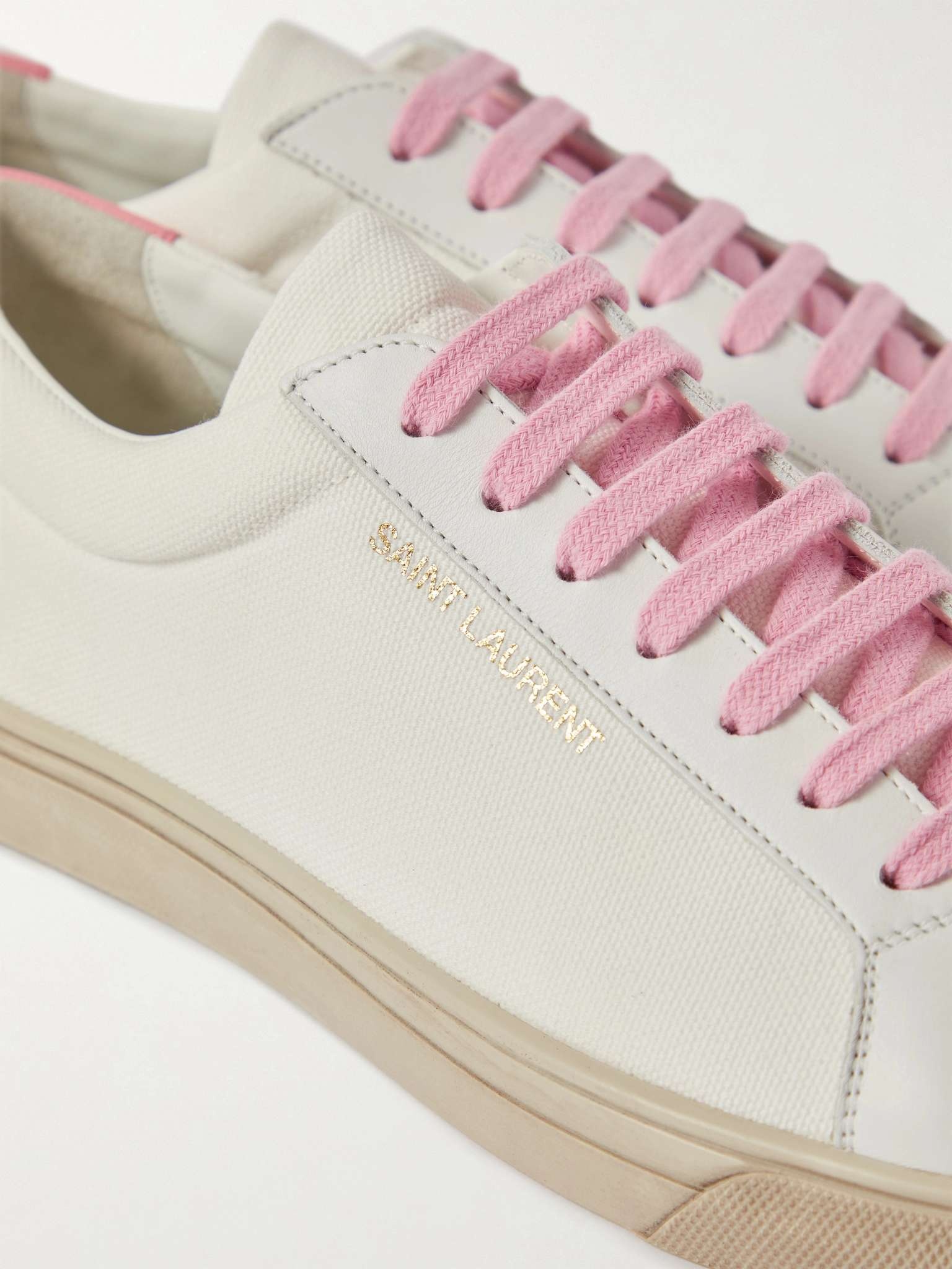 Andy Leather-Trimmed Logo-Print Canvas Sneakers - 6