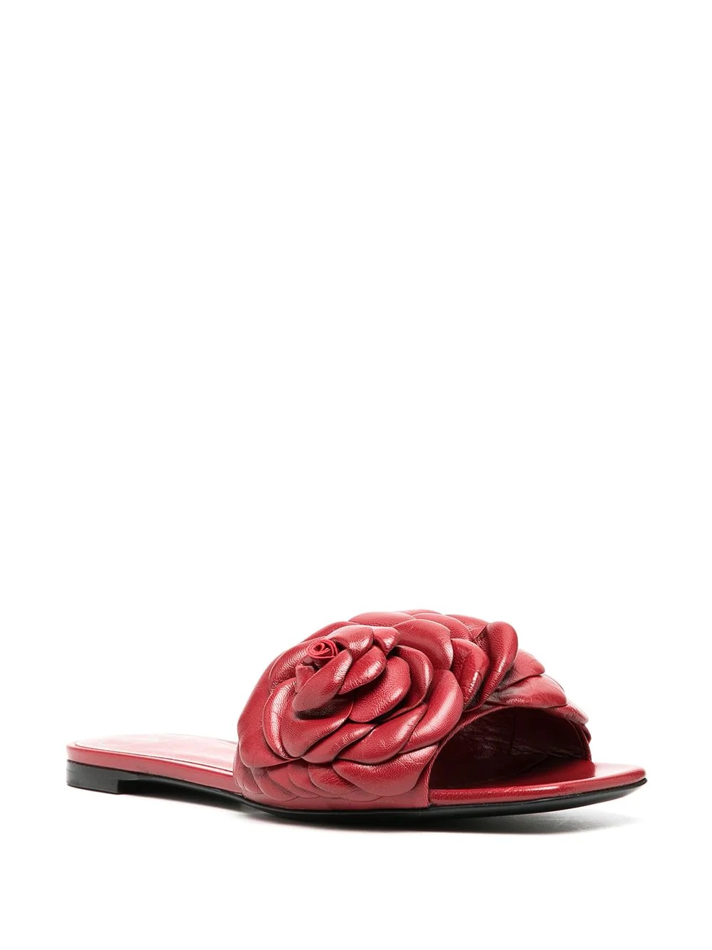 floral appliqué flat sandals - 2