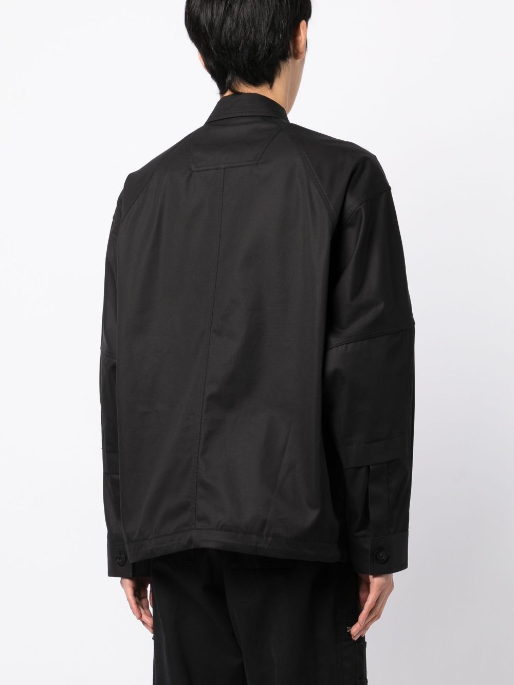 classic-collar concealed-fastening shirt jacket - 4