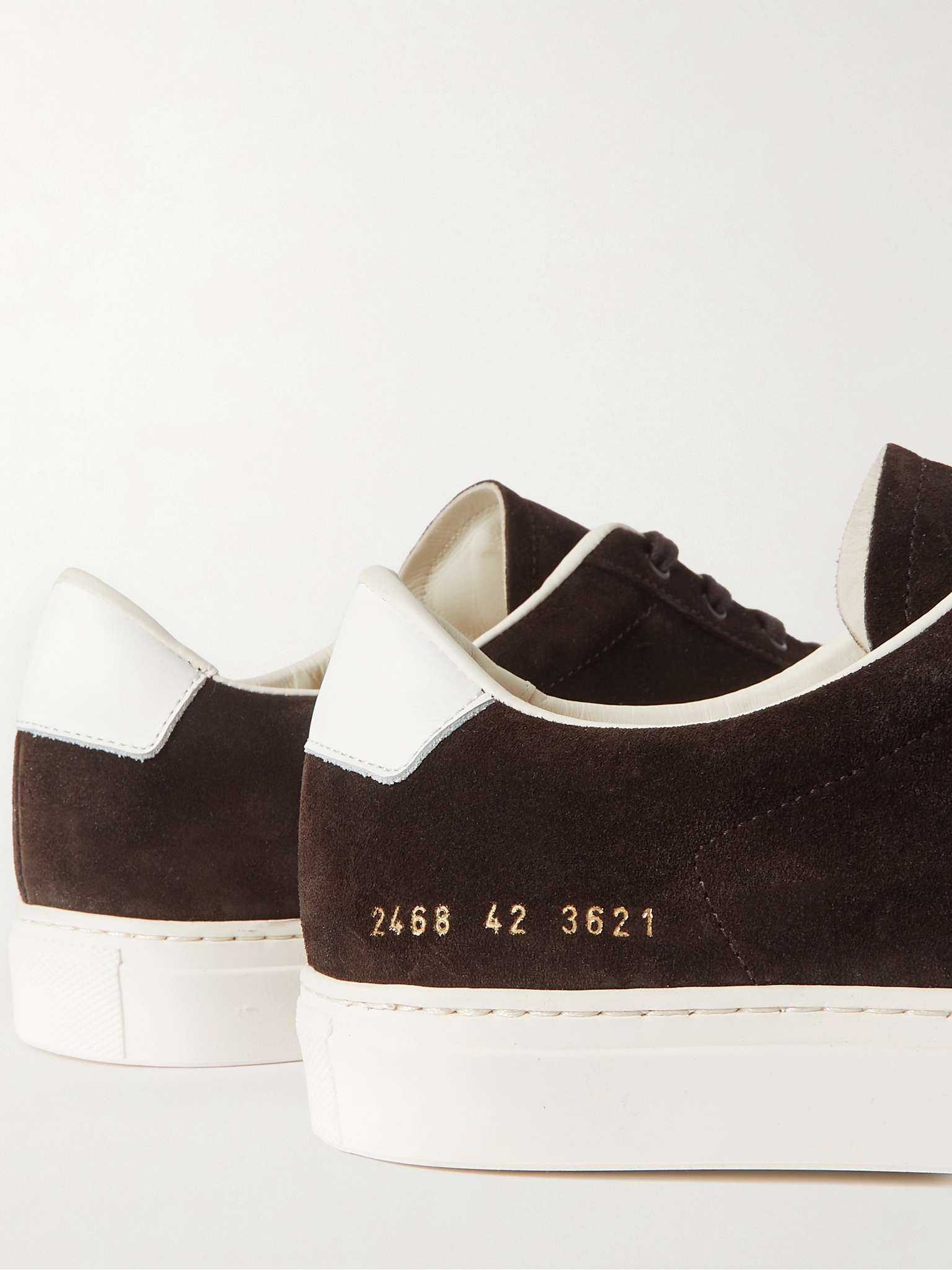 Retro Classic Leather-Trimmed Waxed-Suede Sneakers - 6