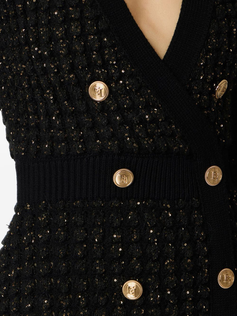 buttoned V-neck mini dress 3
