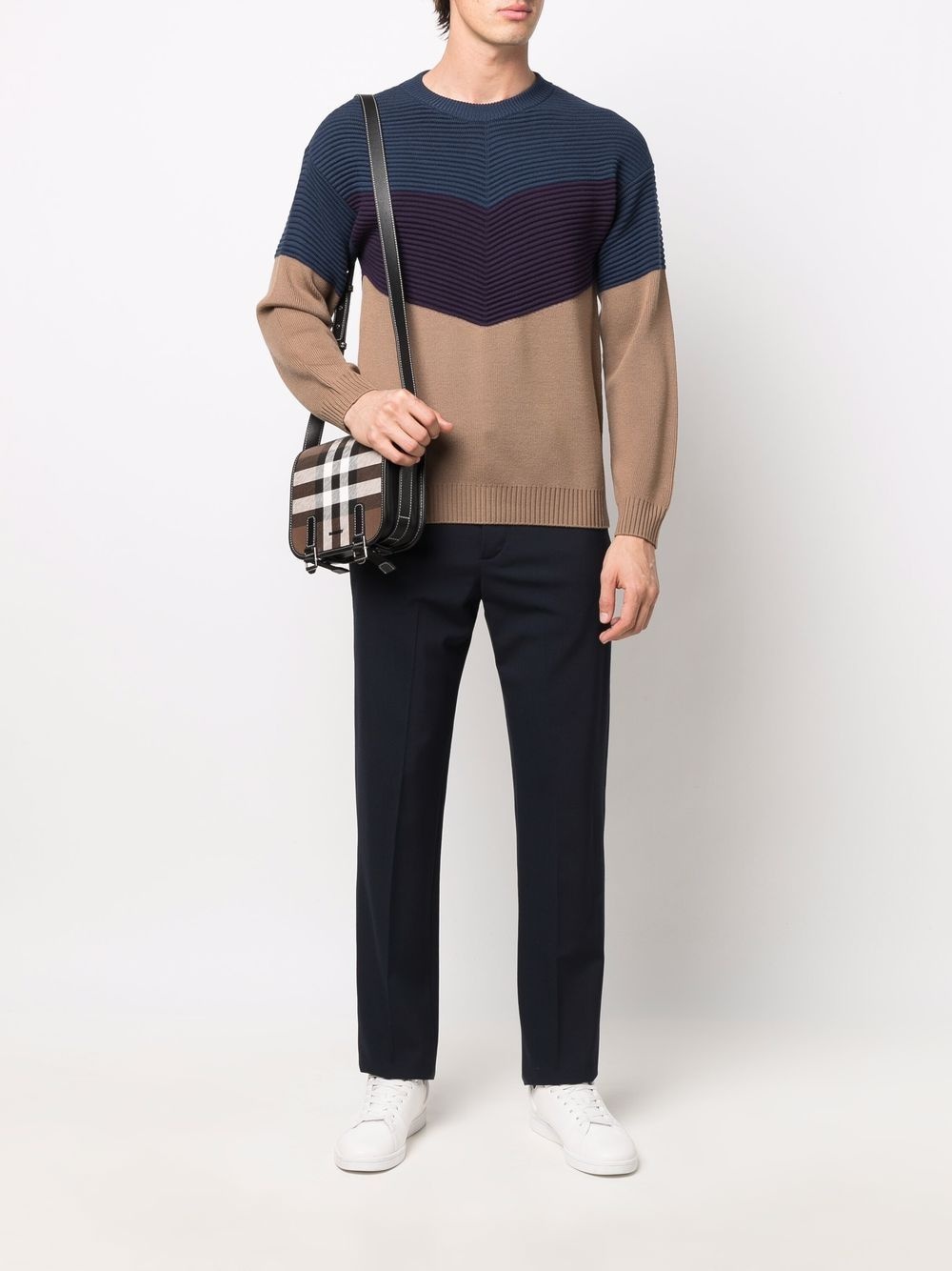 colour-block wool jumper - 2