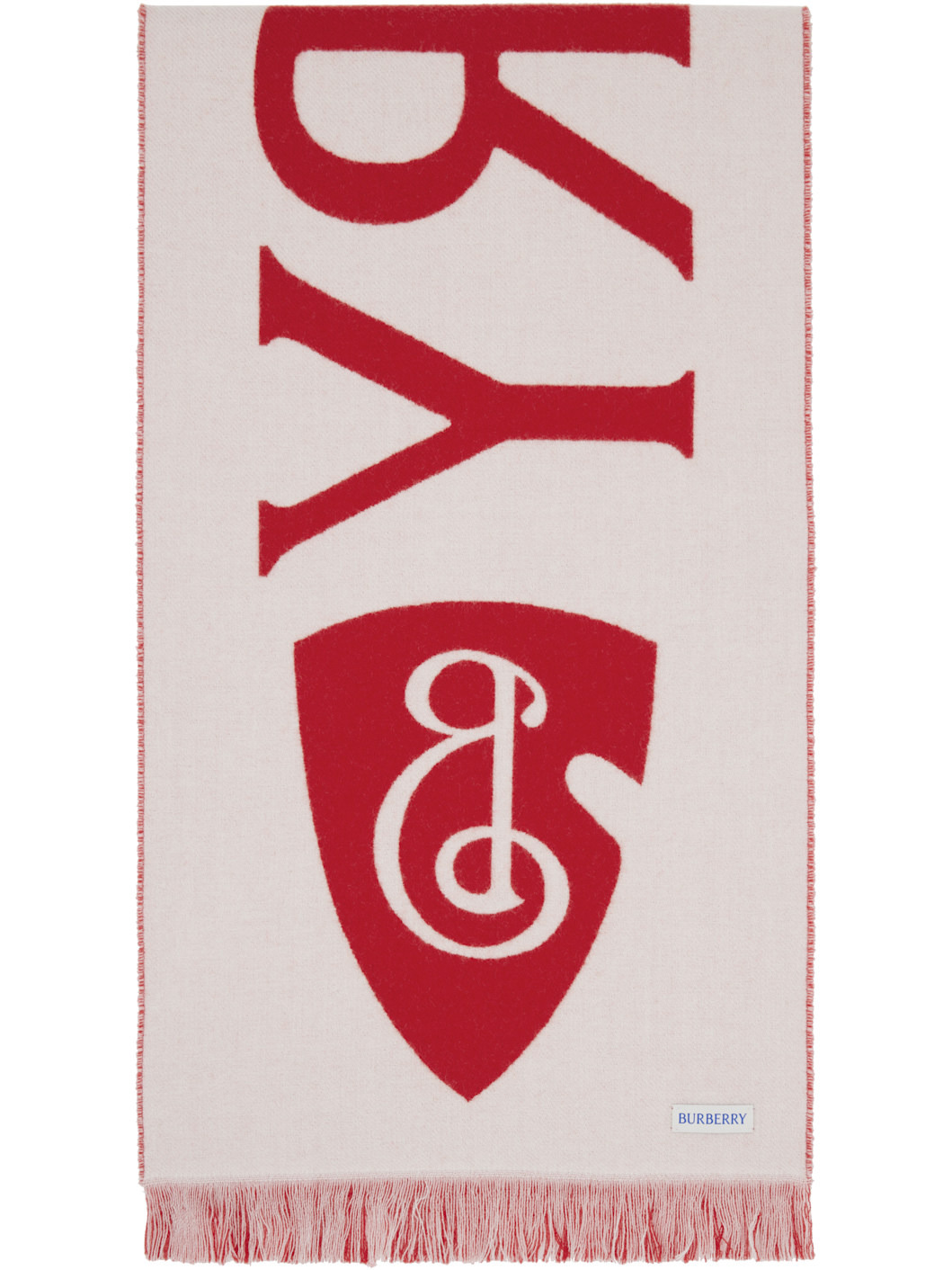Red & White Logo Wool Scarf - 2