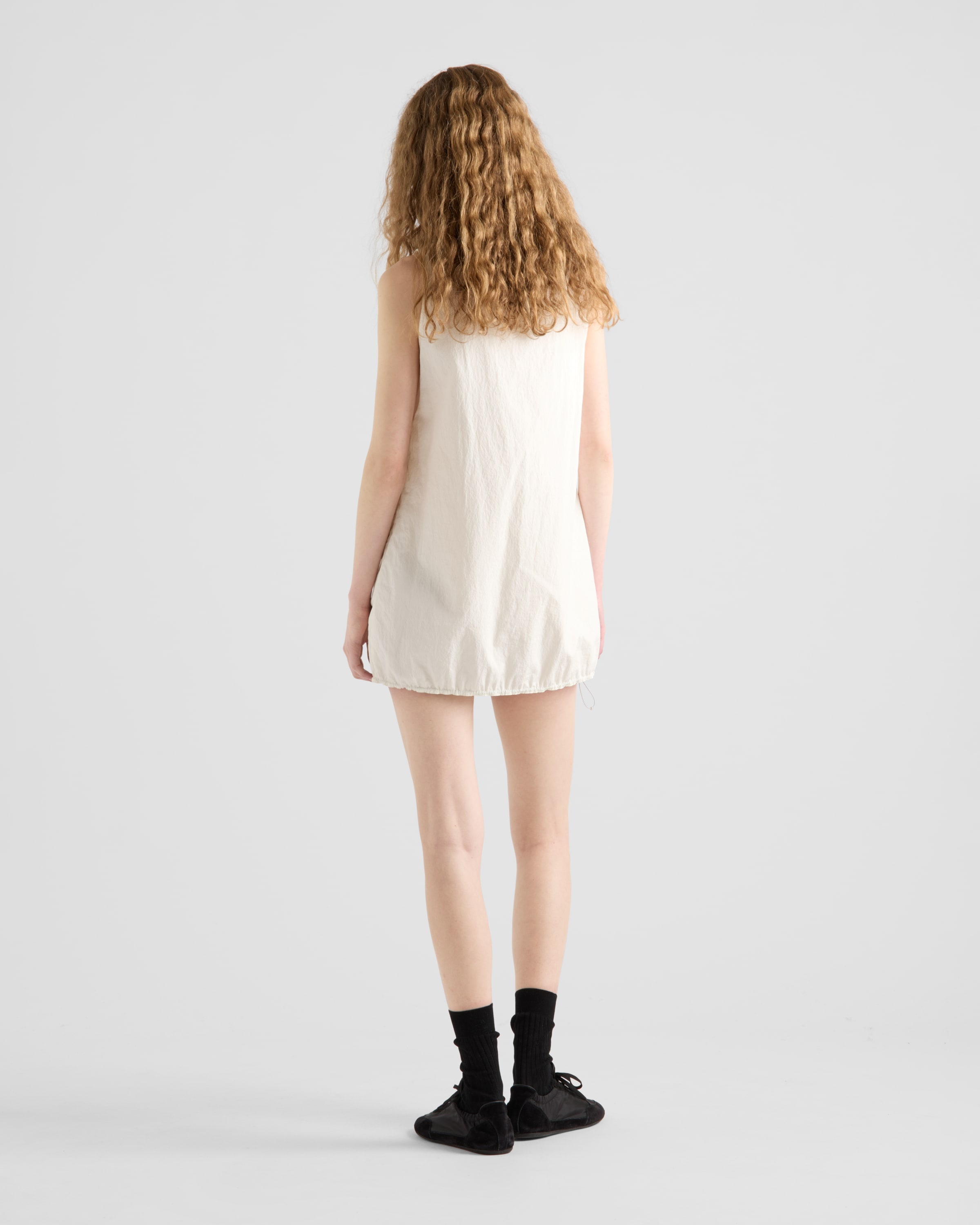 Sleeveless technical pongé mini-dress - 5