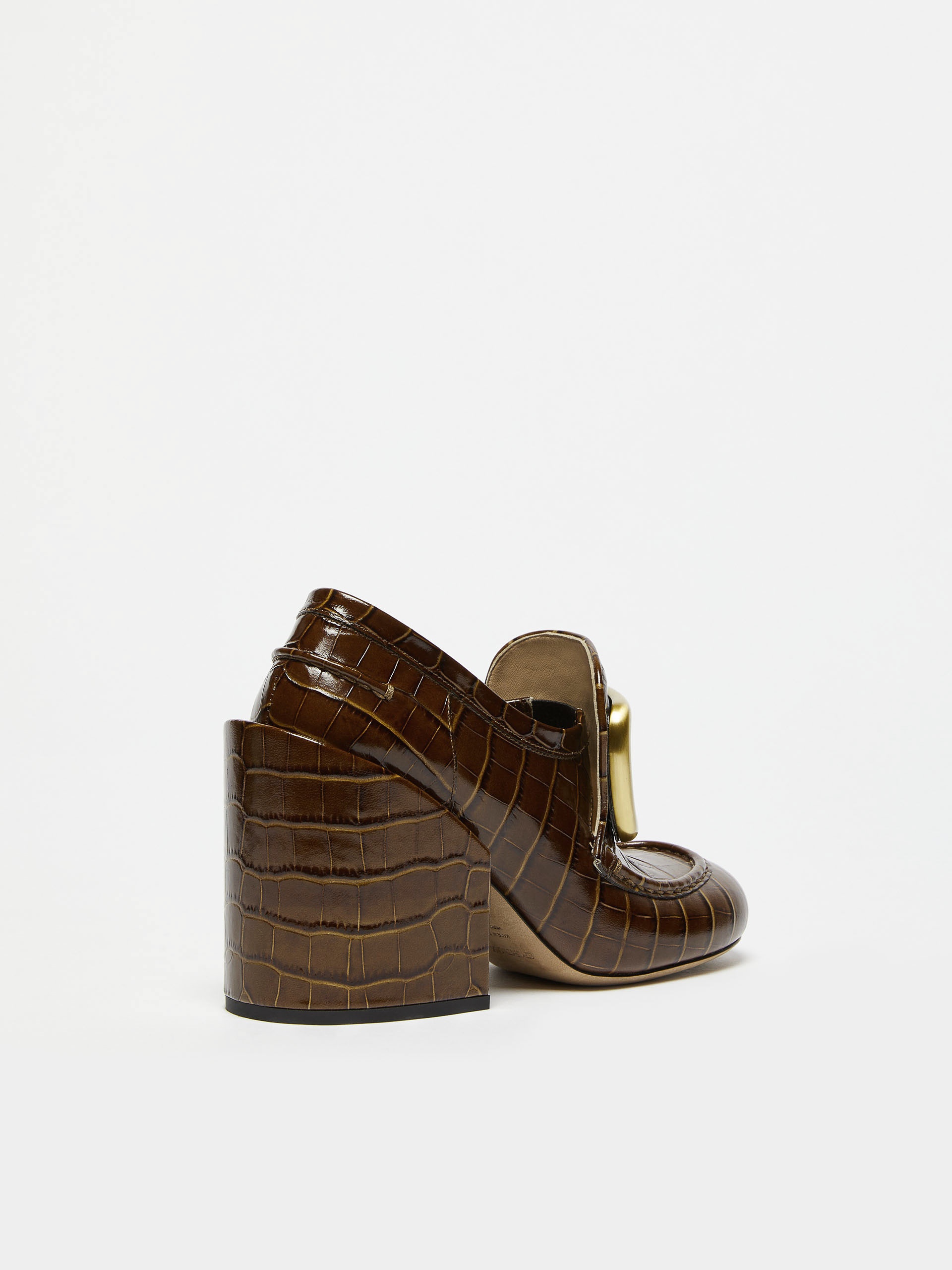 OLIATO Crocodile-embossed leather loafer with heel - 3