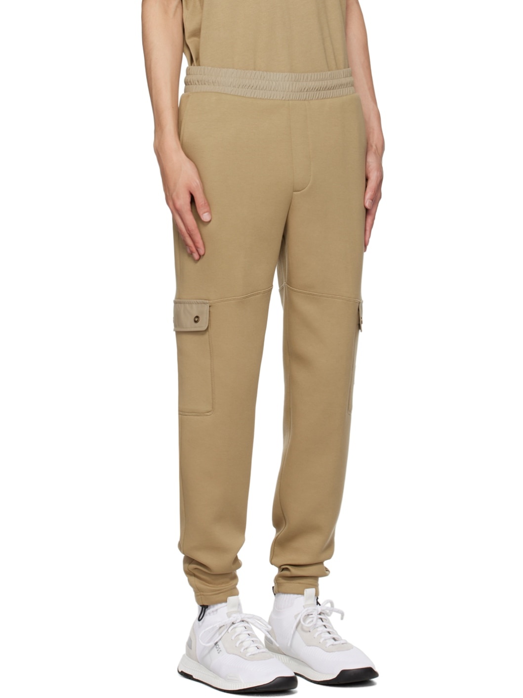 Beige Drawstring Lounge Pants - 2