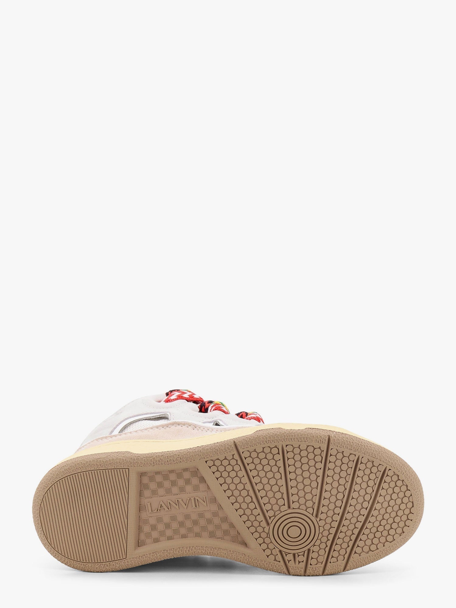 LANVIN PARIS - Curb leather sneakers with mesh inserts - 4