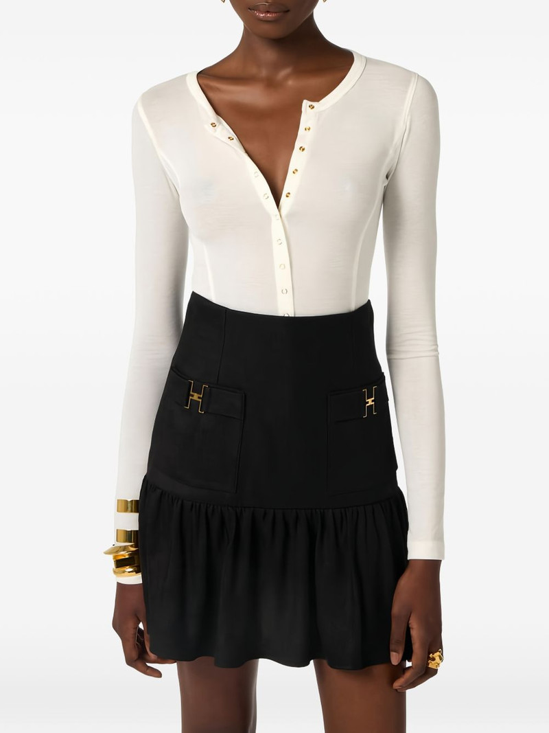 button embroidered-logo cardigan 4