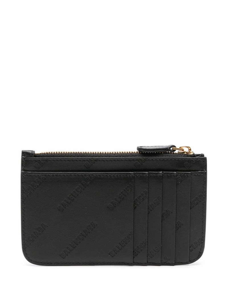 BALENCIAGA logo-debossed leather cardholder outlook
