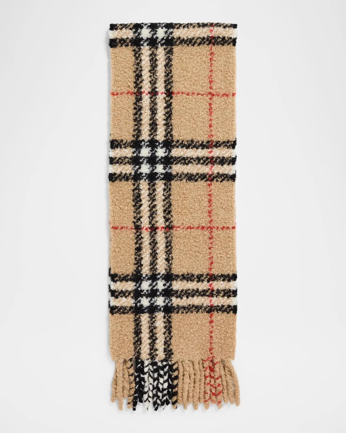 Men's Check Cashmere Bouclé Scarf - 1
